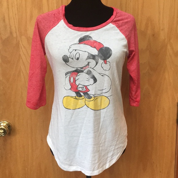 Vintage Mickey Mouse Santa Tee - Picture 1 of 4